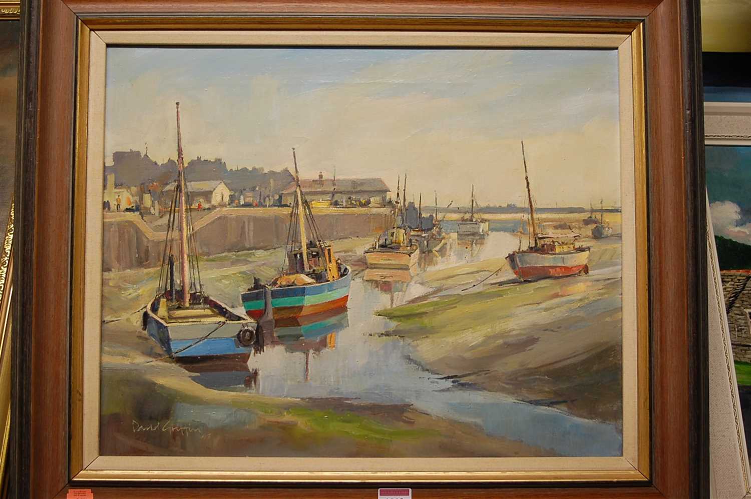 Lot 1012 - David Griffin - Low water Leigh-on-Sea, oil on...
