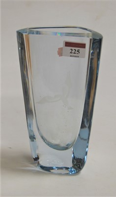 Lot 225 - A Scandinavian clear glass vase, of shaped...