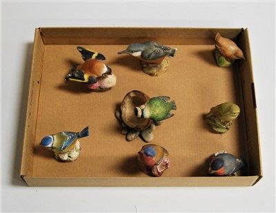 Lot 236 - A collection of seven Royal Worcester bird...