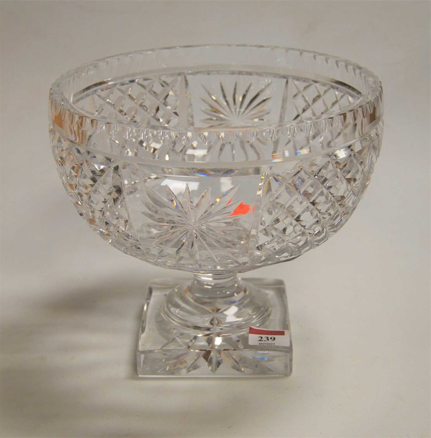 Lot 239 - A large modern cut glass pedestal bowl, dia. 24cm