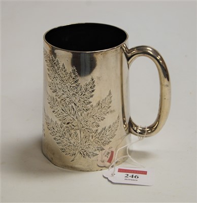 Lot 246 - A late Victorian silver tankard, of tapered...