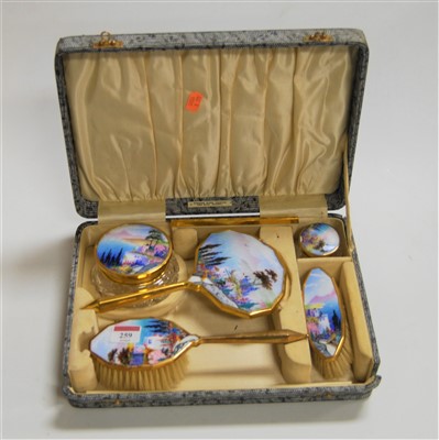 Lot 259 - A 1950s hand-painted and enamelled lady's...