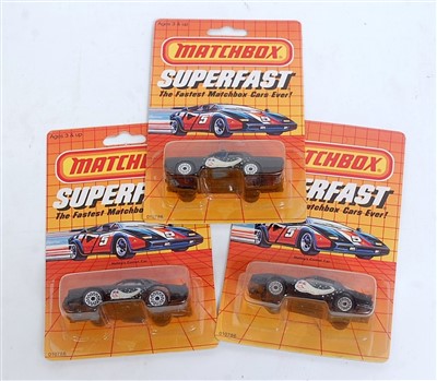 Lot 2315 - A Matchbox Superfast carded diecast group,...