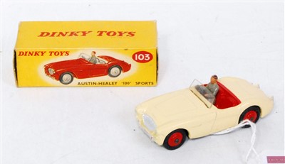 Lot 1966 - A Dinky Toys No. 103 Austin Healey 100 sports...