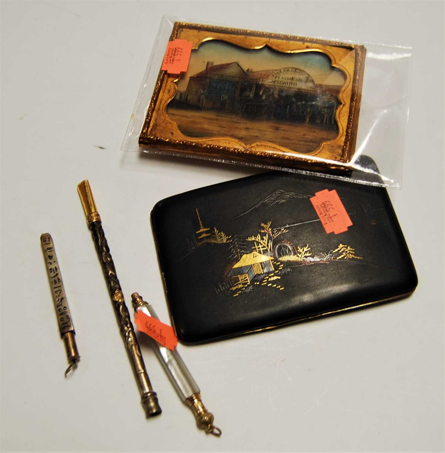 Lot 286 - A Komai style Japanese pocket cigarette case,...