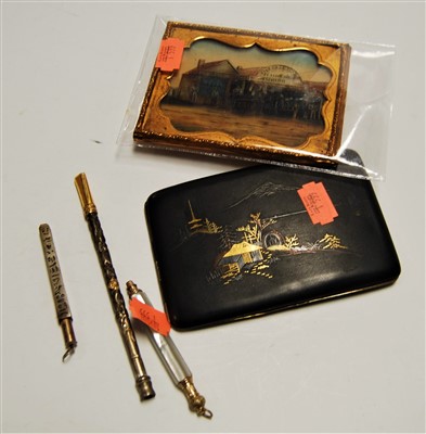 Lot 286 - A Komai style Japanese pocket cigarette case,...