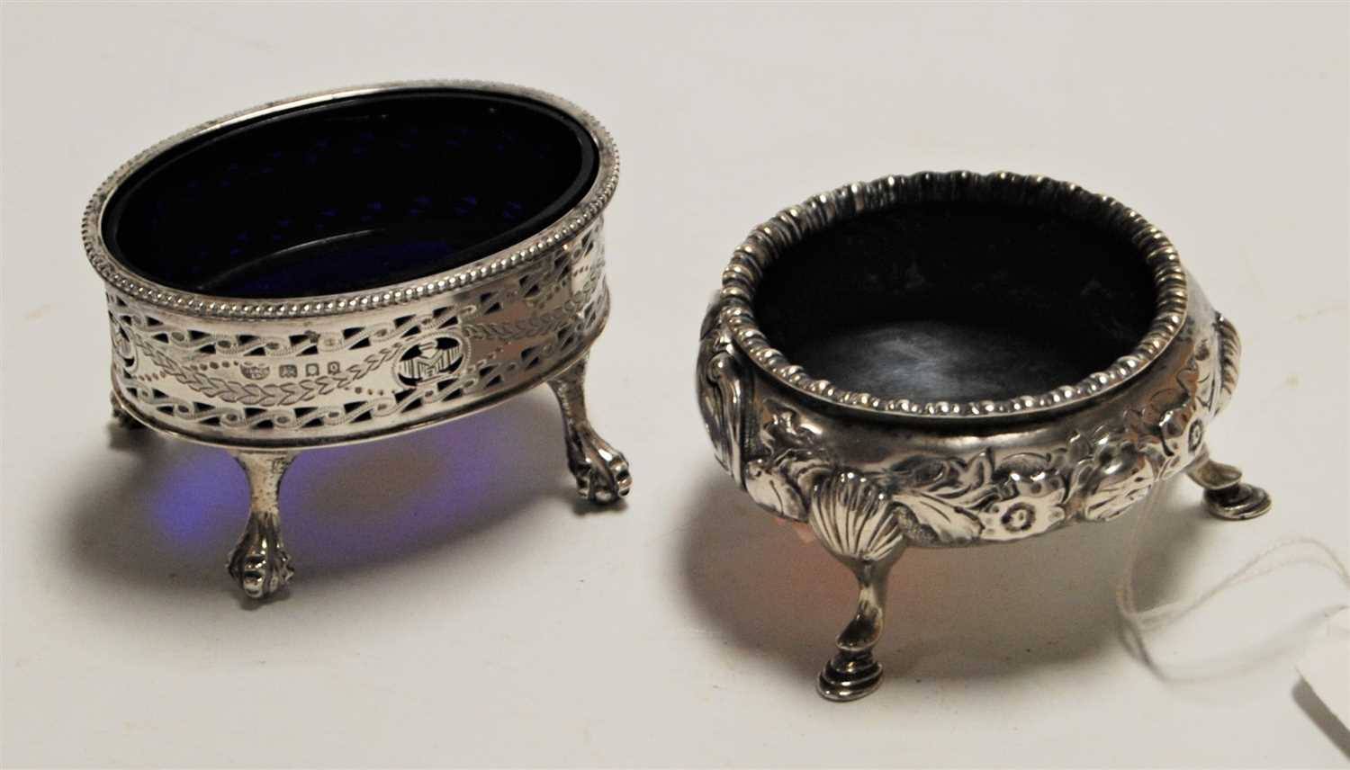 Lot 289 - A Victorian silver open salt, having repousee...