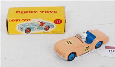 Lot 1976 - A Dinky Toys No. 111 Triumph TR2 sports car...