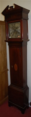 Lot 1158 - A mahogany longcase clock, the silvered dial...