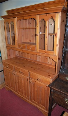 Lot 1170 - A modern pine kitchen dresser, w.145.5cm