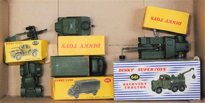 Lot 1996 - Five various boxed Dinky Toy military diecasts,...