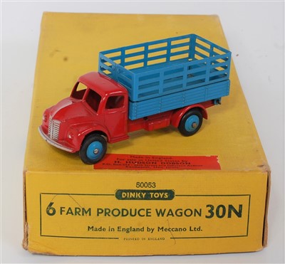 Lot 1999 - A Dinky Toys No. 30N trade box of 6x farm...