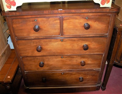 Lot 1188 - A Victorian mahogany round cornered chest, of...