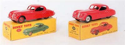 Lot 2011 - A Dinky Toys No. 157 boxed Jaguar XK120 coupe...