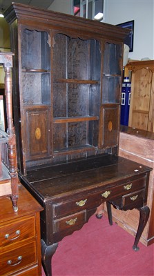 Lot 1206 - An antique oak narrow dresser, the top having...