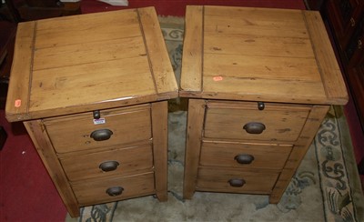 Lot 1218 - A pair of contemporary reclaimed pine three...