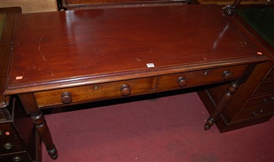 Lot 1225 - A Victorian mahogany two drawer side table,...