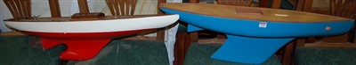 Lot 1238 - A scratch-built blue painted pond yacht,...