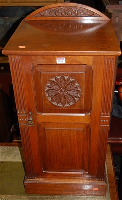 Lot 1248 - A late Victorian floral relief carved walnut...