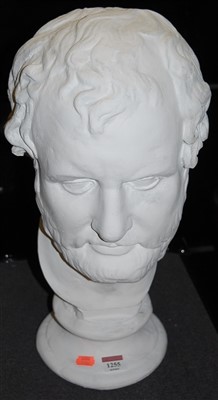 Lot 1255 - A white painted plaster pedestal bust, after...