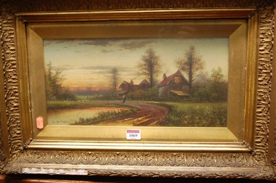 Lot 1069 - R.H. Cole - Returning home, oil on canvas,...