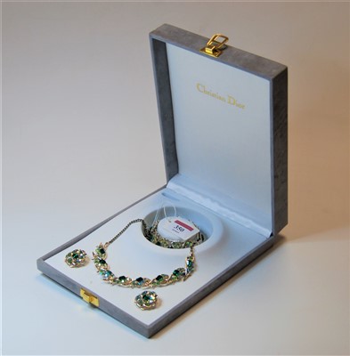 Lot 350 - A lady's Christian Dior paste set necklace;...