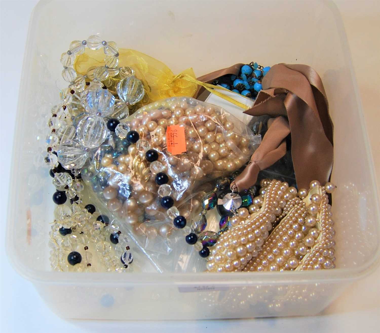 Lot 361 - A box of miscellaneous costume jewellery, to...