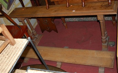 Lot 1308 - A late Victorian oak long prayer table, having...