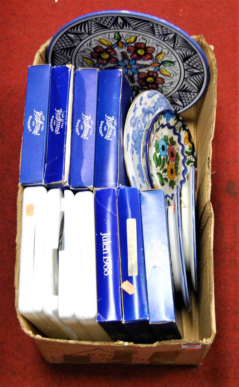 Lot 403 - A box of mainly Swedish Christmas plates...