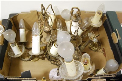 Lot 412 - A collection of modern brass ceiling light...
