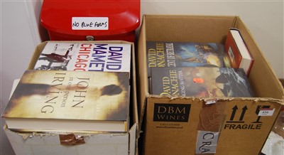 Lot 416 - Two boxes of modern first editions to include...