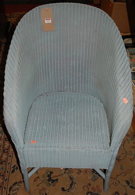 Lot 1323 - An early 20th century Lloyd Loom blue painted...