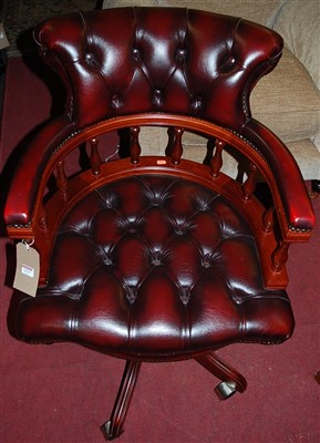 Lot 1327 - A reproduction mahogany and oxblood red...