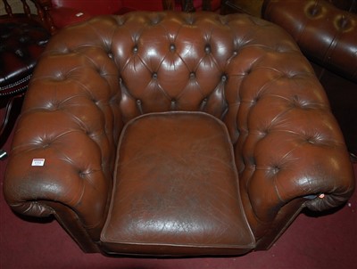 Lot 1332 - A pair of contemporary chocolate brown leather...