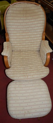 Lot 1343 - A contemporary oak and cushion upholstered...