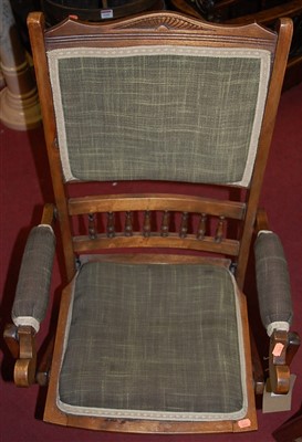 Lot 1346 - An Edwardian beech and upholstered pad back...