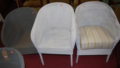 Lot 1348 - Four various early 20th century painted wicker...