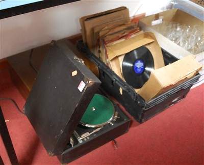 Lot 529 - A mid 20th century record player, together...