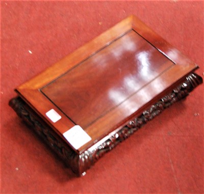 Lot 532 - A modern Chinese carved hardwood stand,...