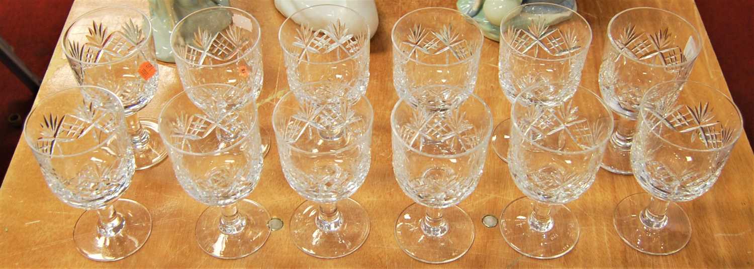 Lot 534 - A set of 12 cut glass drinking glasses