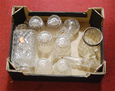 Lot 494 - A collection of glassware to include a silver...