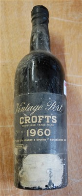 Lot 1257 - Croft's, 1960 vintage port, one bottle (some...
