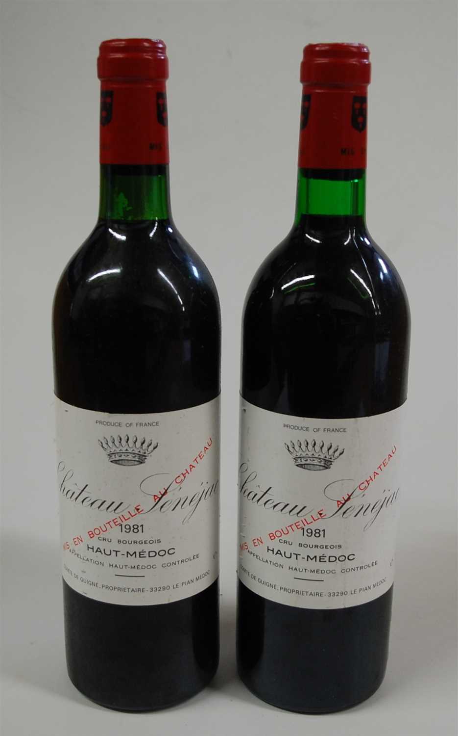 Lot 1008 - Château Senejac, 1981, Haut-Medoc, two bottles
