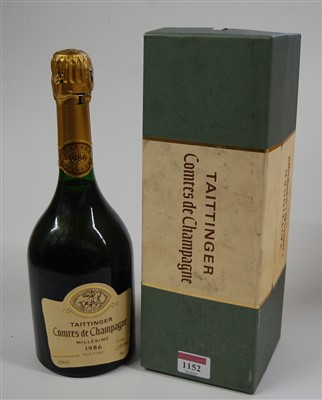 Lot 1152 - Tattinger Comtes de Champagne Millesimy, 1986,...