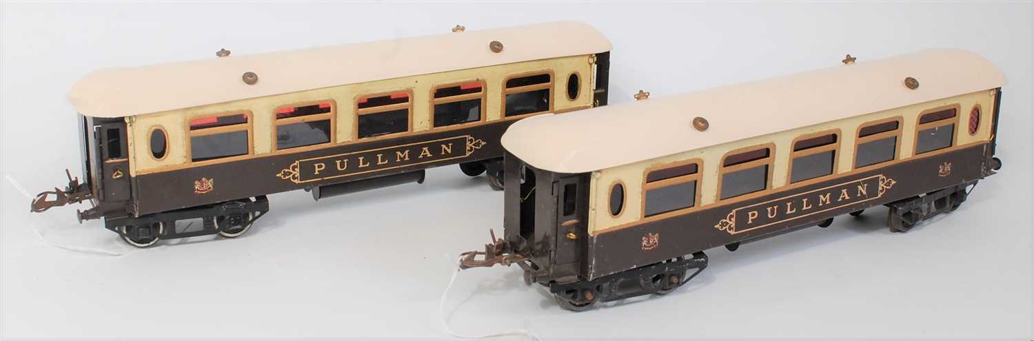 Lot 180 - Two No. 2 Hornby Pullman bogie coaches, brown...