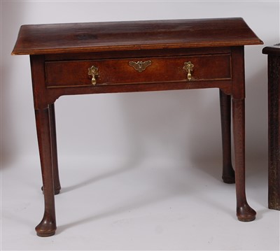 Lot 2512 - A George III oak single drawer side table, the...