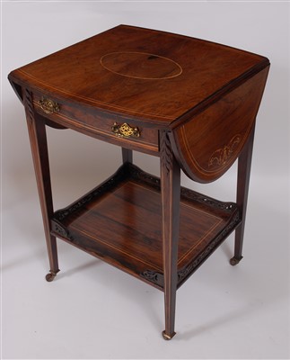 Lot 2538 - A Sheraton Revival rosewood and marquetry...