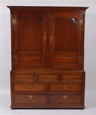 Lot 2497 - An 18th century joined and panelled oak...