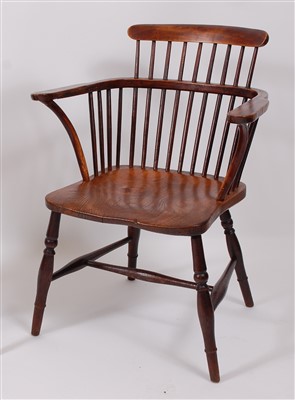 Lot 2560 - A circa 1840 Thames Valley elm seat and ash...