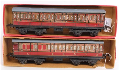Lot 189 - Two 1935-41 LMS passenger coaches, one each...